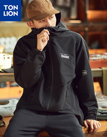 唐狮外套男连帽宽松潮流上衣休闲夹克男