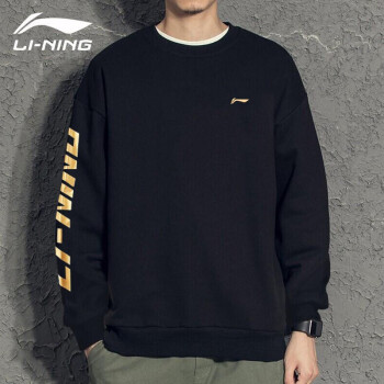 中国李宁卫衣长袖T恤季运动时尚系列打底衫套头衫男女同款加绒针织运动服饰