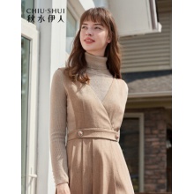 秋水伊人背带裙气质时尚简约轻奢款复古风伞裙女