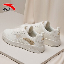 安踏男鞋板鞋男官方旗舰潮平底革面小白鞋男士休闲运动鞋子男